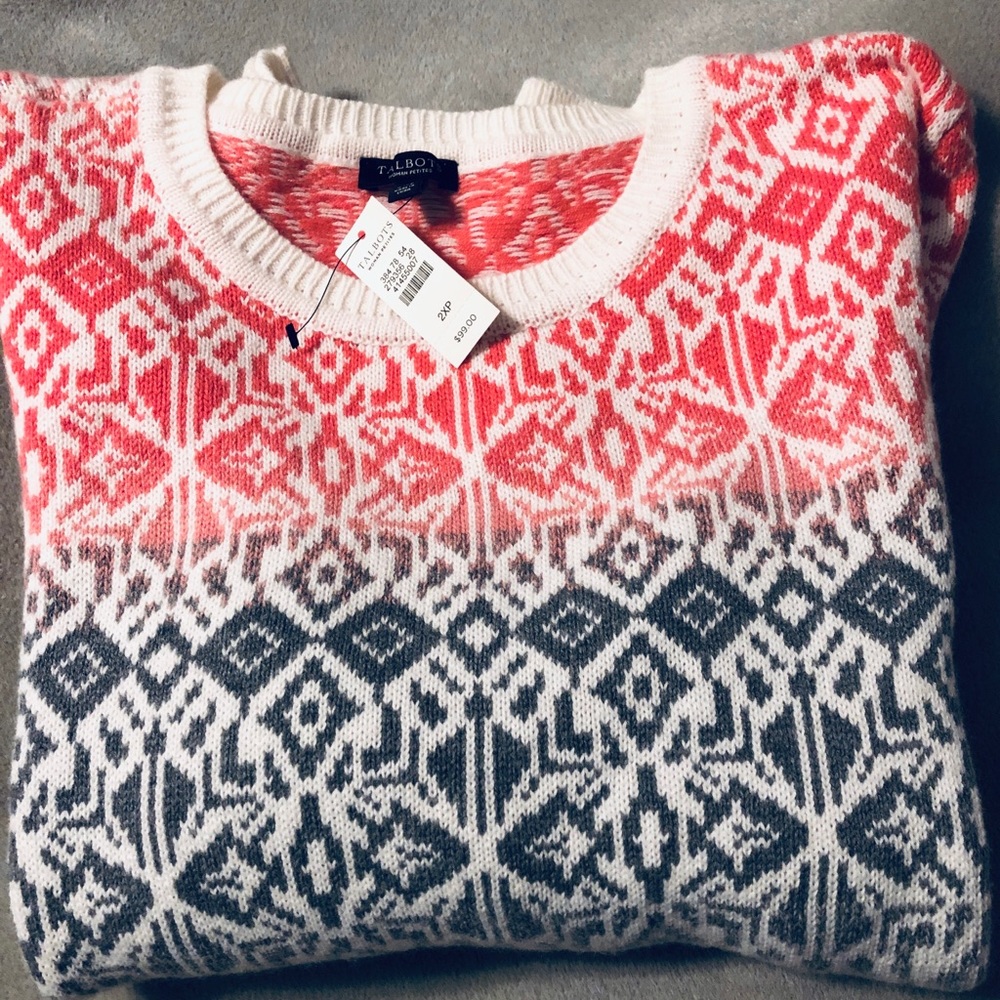 NWT Talbots Multi-Color Sweater 2XP